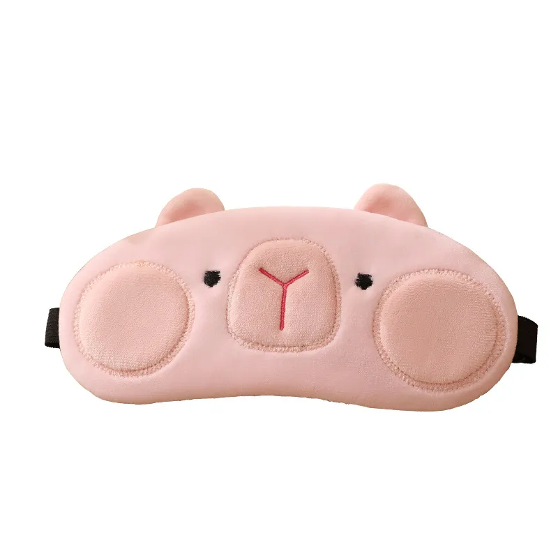 Cute Plush Cartoon Kids Sleep Mask – Contoured Eye-Cup Design for No Eye Pressure, Blackout Light-Blocking Eye Cover for Children, Soft Fluffy Sleeping Mask for Napping, Travel, and Daytime Rest, Summer Eye Shade for Boys and Girls